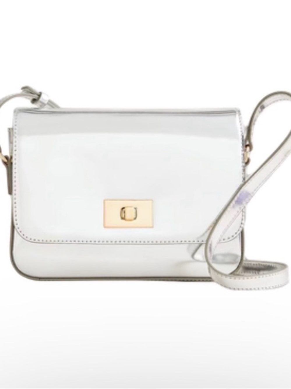 J. Crew Metallic silver Eddie Crossbody bag
